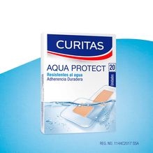 Apósitos adhesivos Curitas Aqua Protect para todo tipo de piel 10 cajas x 20 unidades
