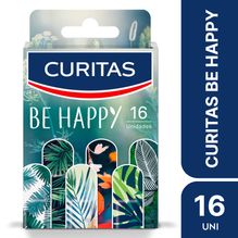 Apósitos adhesivos Curitas Be Happy para todo tipo de piel 10 cajas x 16 un