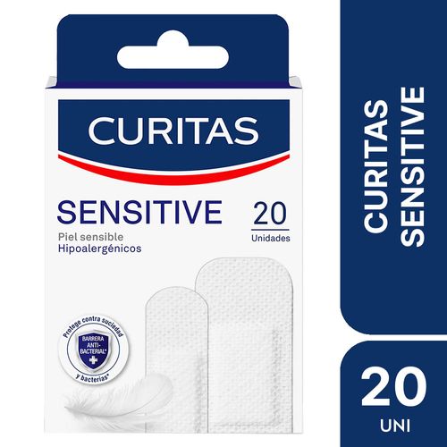 Apósitos adhesivos Curitas Sensitive para todo tipo de piel x 20 unidades