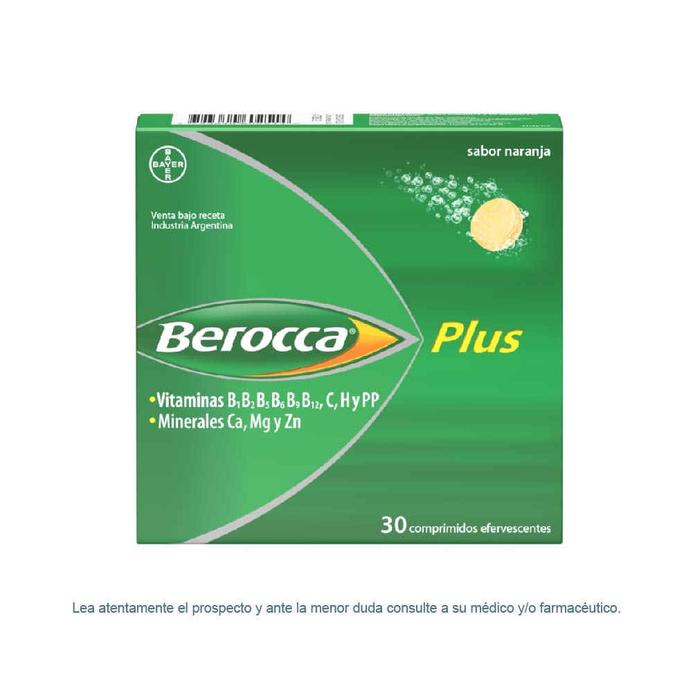 Berocca en FarmaPlus Berocca Plus x 30 Comprimidos Efervescentes Sabor