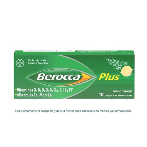 Berocca Plus x 10 Comprimidos Efervescentes Sabor Naranja