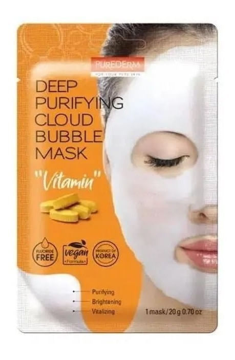 Purederm Deep Purifying Cloud Bubble Mask Vitamin Máscara