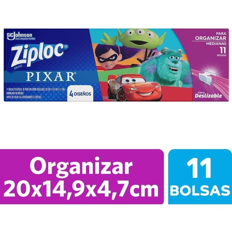 Ziploc-Bolsas-Hermeticas-Pixar-4-Diseños-Medianas-11-Uds-en-FarmaPlus