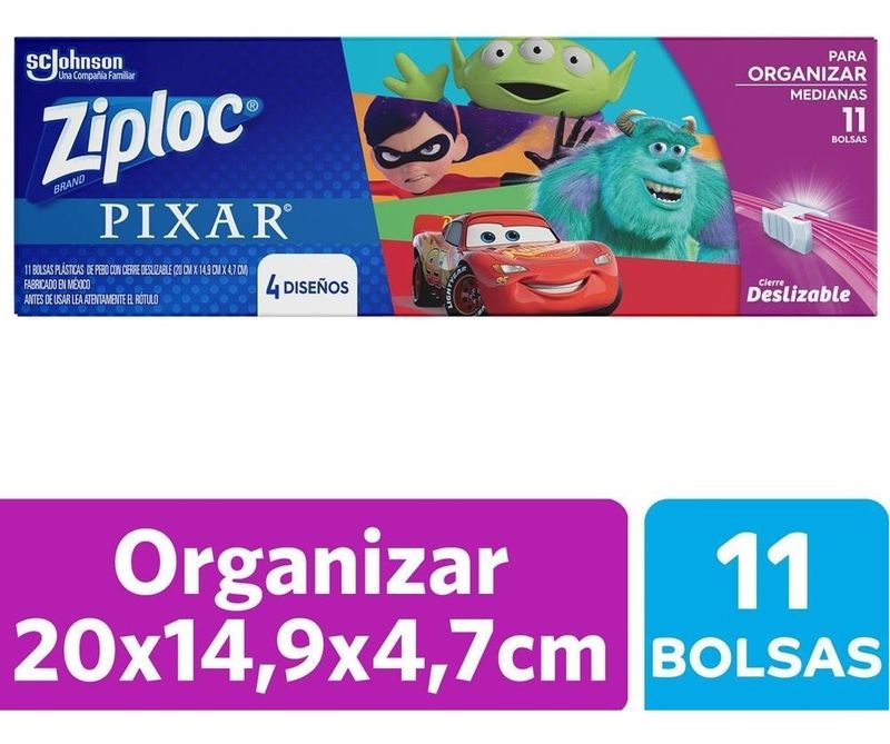 Ziploc-Bolsas-Hermeticas-Pixar-4-Diseños-Medianas-11-Uds-en-FarmaPlus