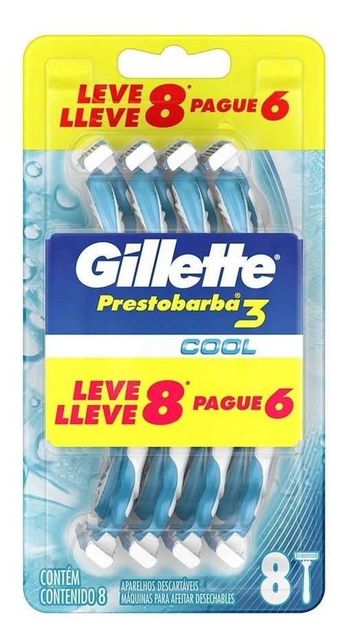 Máquina Para Afeitar Gillette Prestobarba3 Cool 8 u