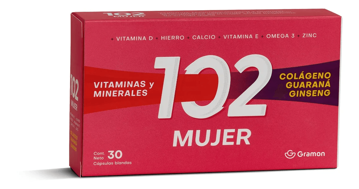 102 Mujer Vitaminas Minerales Suplemento 30 Capsulas Farmaplus