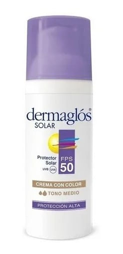 Dermaglos Protector Solar Facial Fps 50 Color Tono Medio 50g