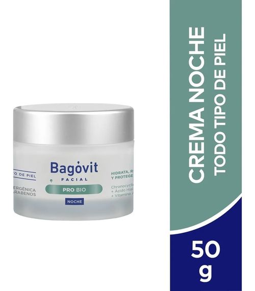Crema Facial Hidratante Revitalizante Bagóvit Pro Bio de Noche x 55 g