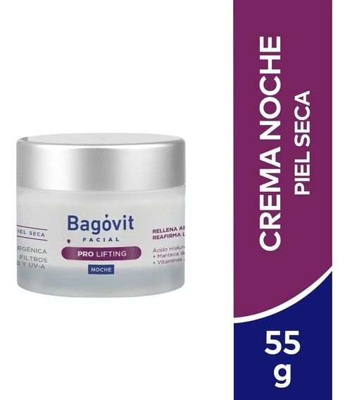 Crema Facial Antiarrugas Reafirmante Bagóvit Pro Lifting de Noche para Piel Seca x 55 g