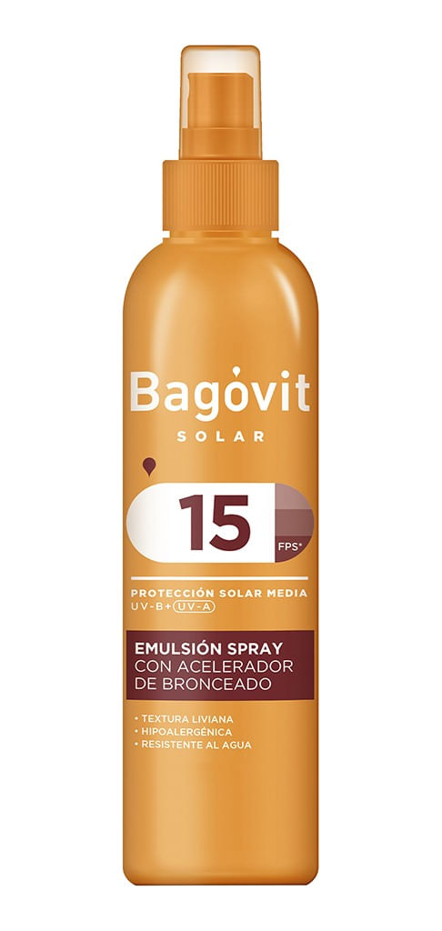 Bagovit Spray Solar Fps15 - Acelerador De Bronceado 200g