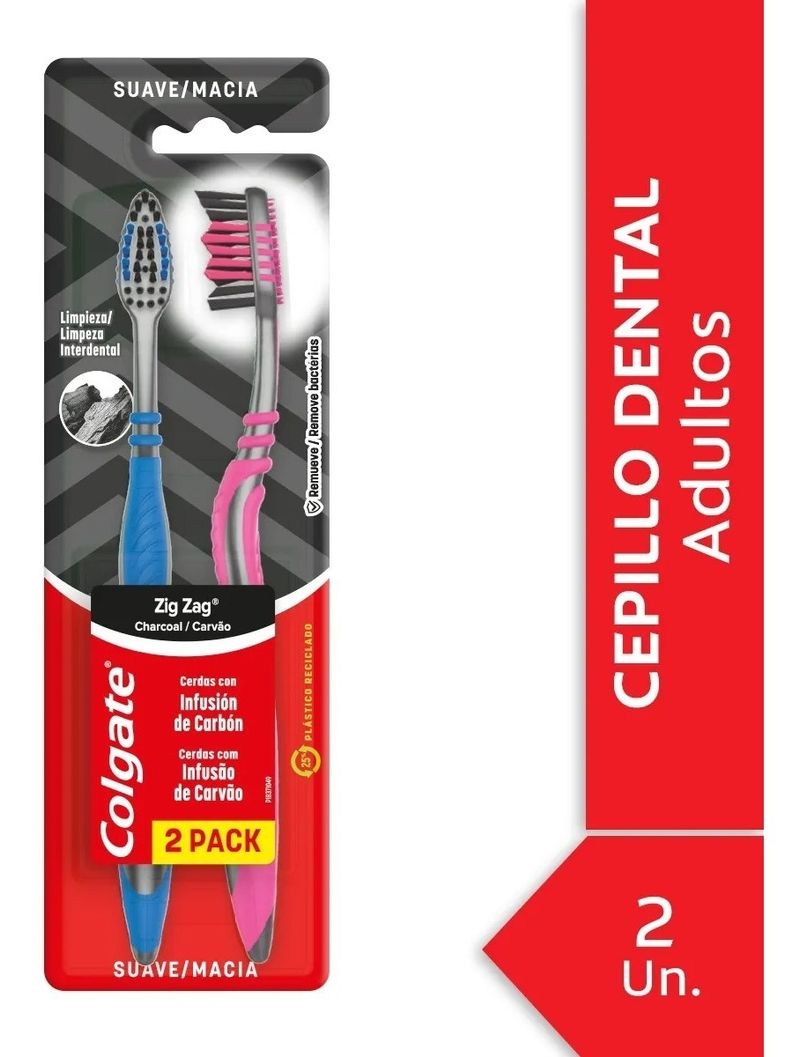 Colgate En FarmaPlus: Colgate Zig Zag Carbón Cepillo Dental Suave 2 ...