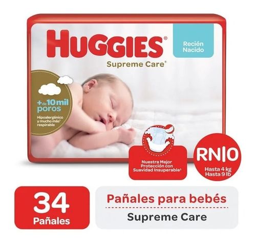 Huggies Pañales Supreme Care Megapack Tamaño Recién Nacido
