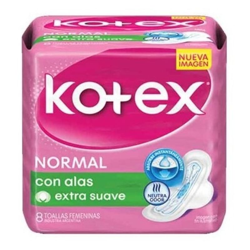Kotex-Normal-Con-Alas-Toallitas-Femeninas-8-unidades-en-FarmaPlus