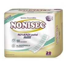 Nonisec Apósito Refuerza Pañal Maxi Descartable 20 Unidades