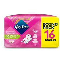Nosotras Toallitas Femeninas Invisible Tipo Algodón Alas 16u