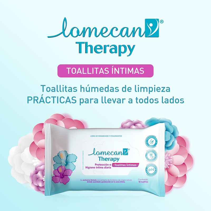 Lomecan V Therapy Toallitas Húmedas Intimas 10 Unidades en