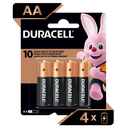 Duracell Pilas Alcalinas AA de Larga Duración - Pack de 4