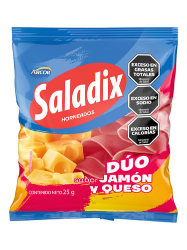 Galletitas Saladix Duo Jamon Y Queso Horneados Snack 25g