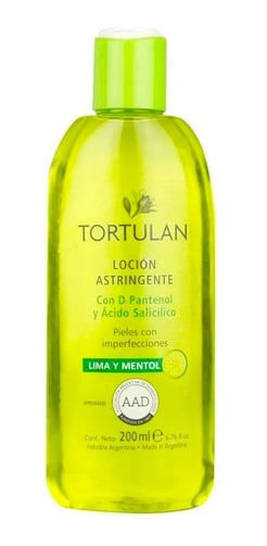 Tortulan Locion Astringente D Pantenol Acido Salicilico 200ml