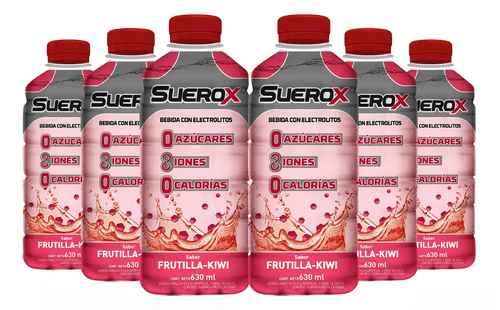 Pack Suerox Bebida Hidratante Frutilla Y Kiwi 630ml X6un