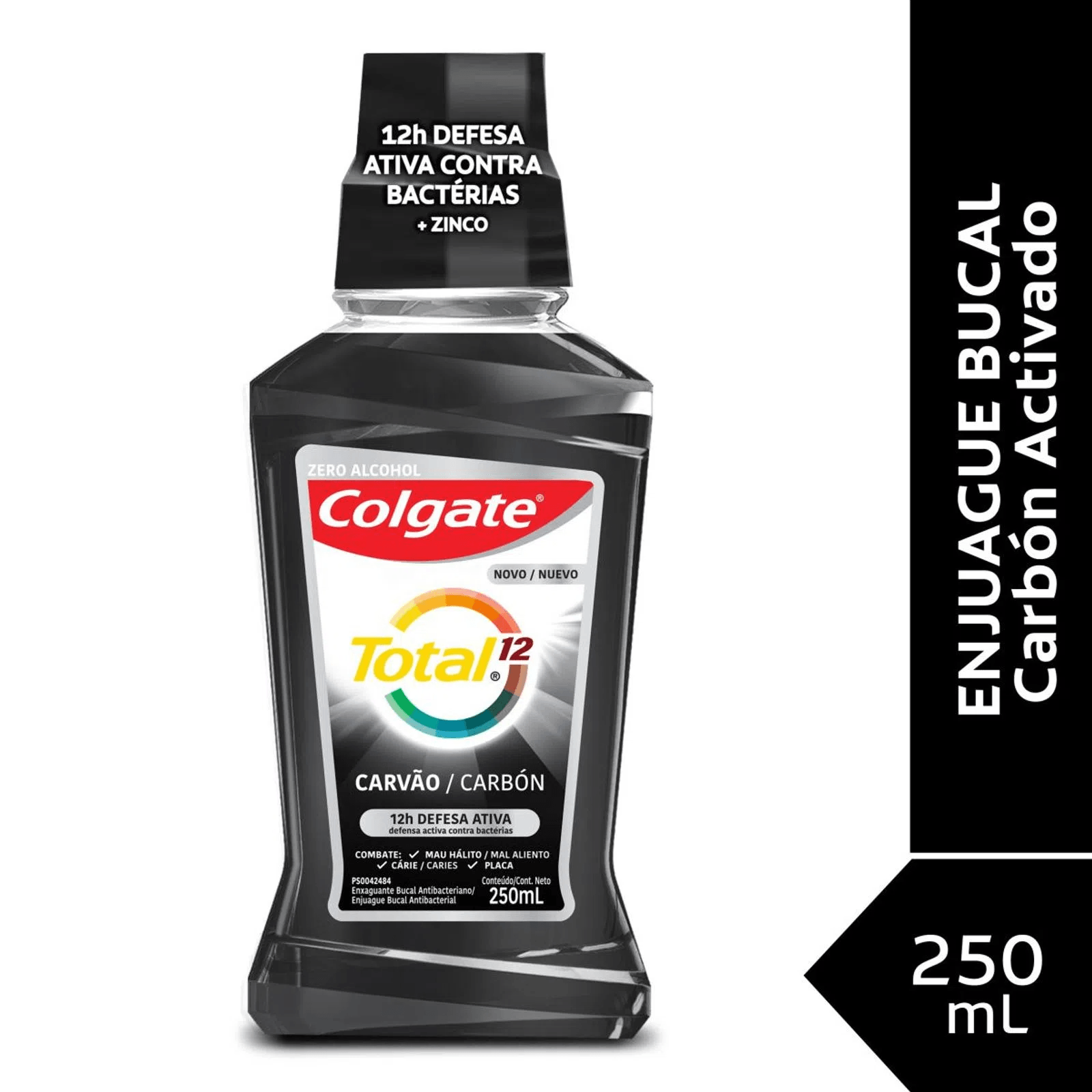 Colgate Farmaplus Enjuague Bucal Total 12 Carbón Activado 250ml - FarmaPlus