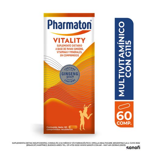 Pharmaton Vitality Suplemento Ginseng Vitamina Minerales 60c