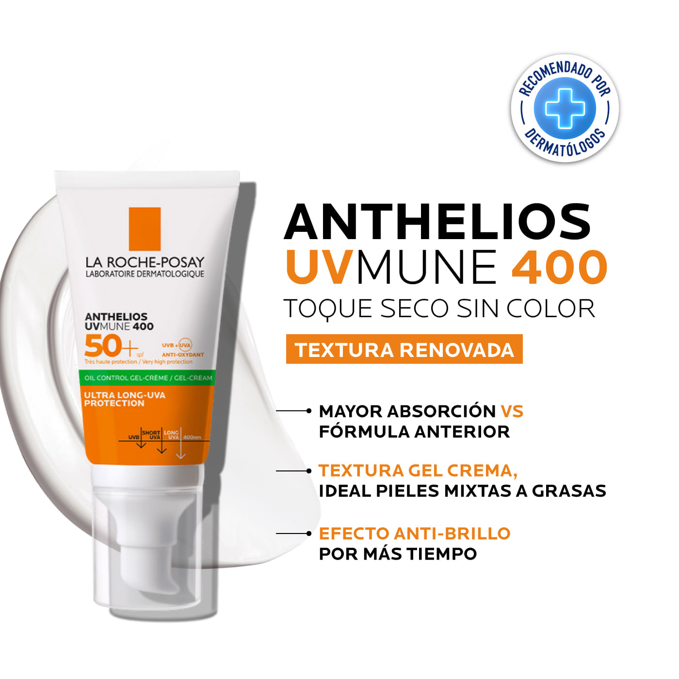 ANTHELIOS FPS 50+ Gel-crema Toque Seco, Anthelios por La Roche-Posay