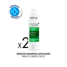 Combo Vichy Dercos Shampoo Anticaspa Normal A Graso 200 Ml X2un