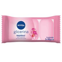 Jabón humectante con glicerina NIVEA Orquídeas para todo tipo de piel 3 x 90 g