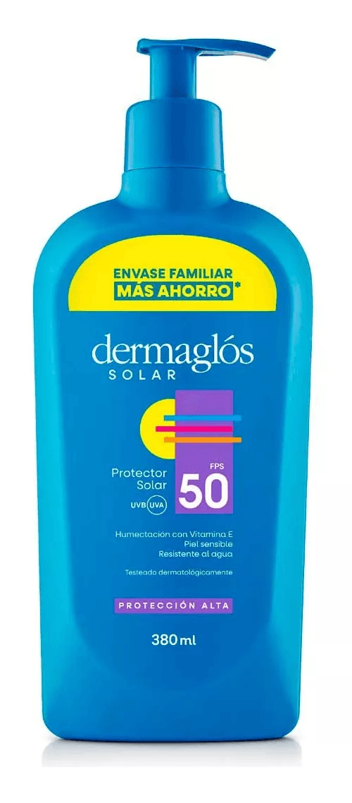 Protector Solar Dermaglos Fps50 380ml Envase Familiar