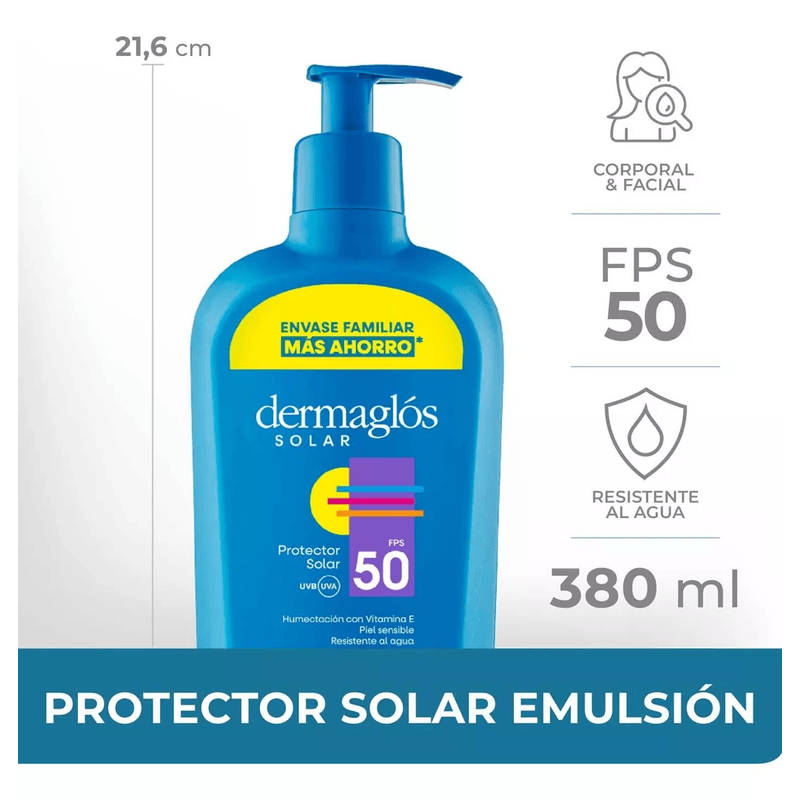Protector-Solar-Dermaglos-Fps50-380ml-Envase-Familiar