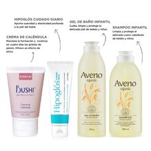 Kit Crema Hipoglós + Limpieza Aveno Bebés + Crema Bushi