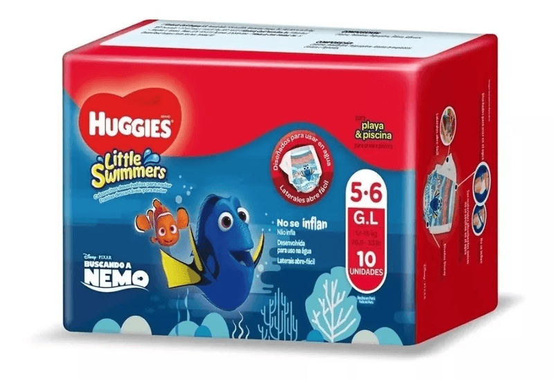 Pantaloni Da Bagno Huggies Little Swimmers T5-6 - Con Personaggi Disney Nemo E Dory, Monouso, 19 Pezzi - Foto 2