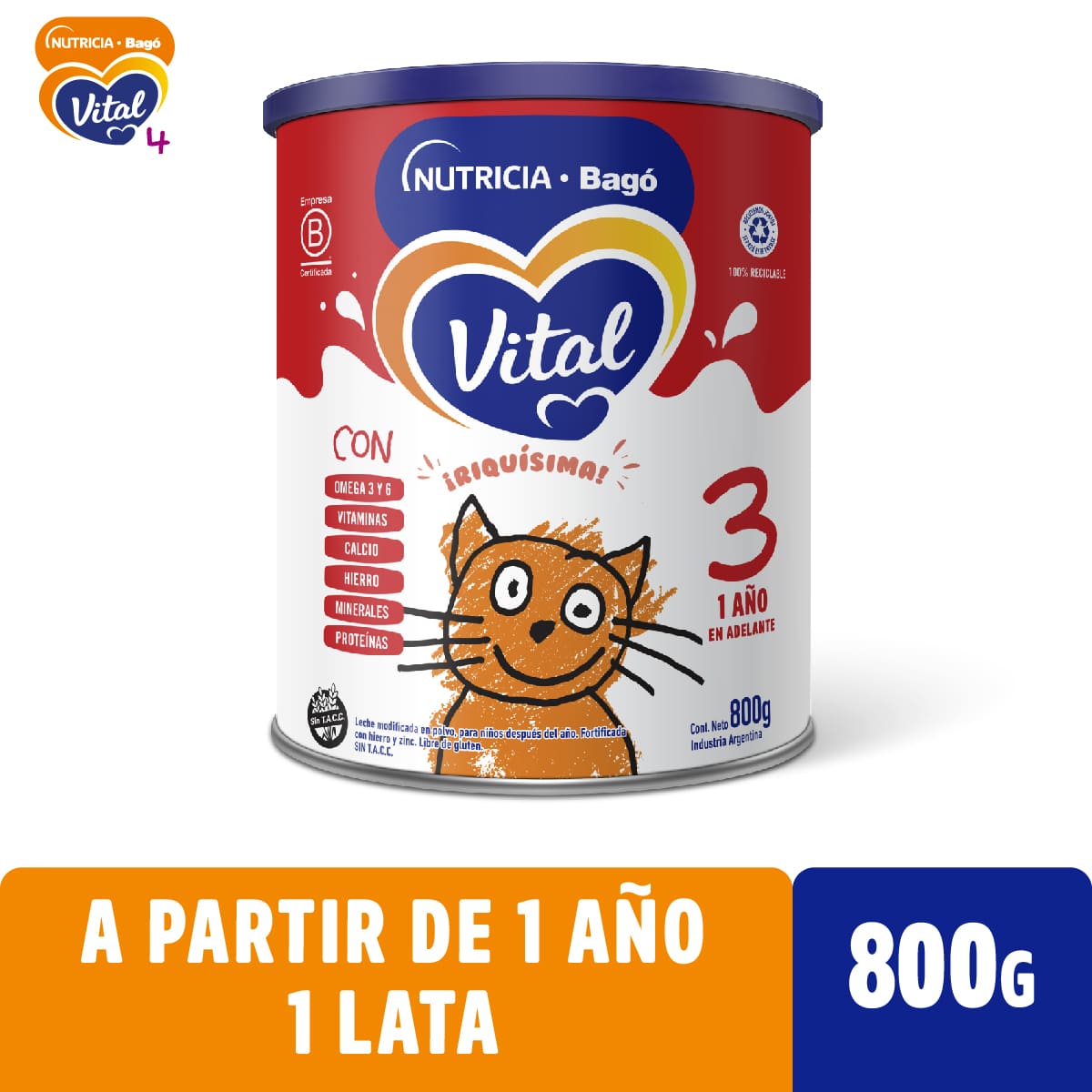 Nutribaby Farmaplus Hmo Leche Fórmula Infantil Etapa 1 Lata 800g - FarmaPlus