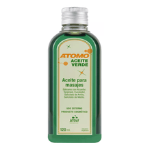 Atomo Aceite Verde Para Masajes Pomo 120 Ml