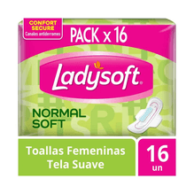 Ladysoft Toallas Femeninas Normal Suave con Alas 16 Unidades