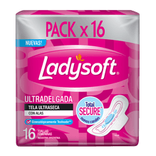 Ladysoft Toallas Femeninas Ultra Delgada C/alas 16 Unidades