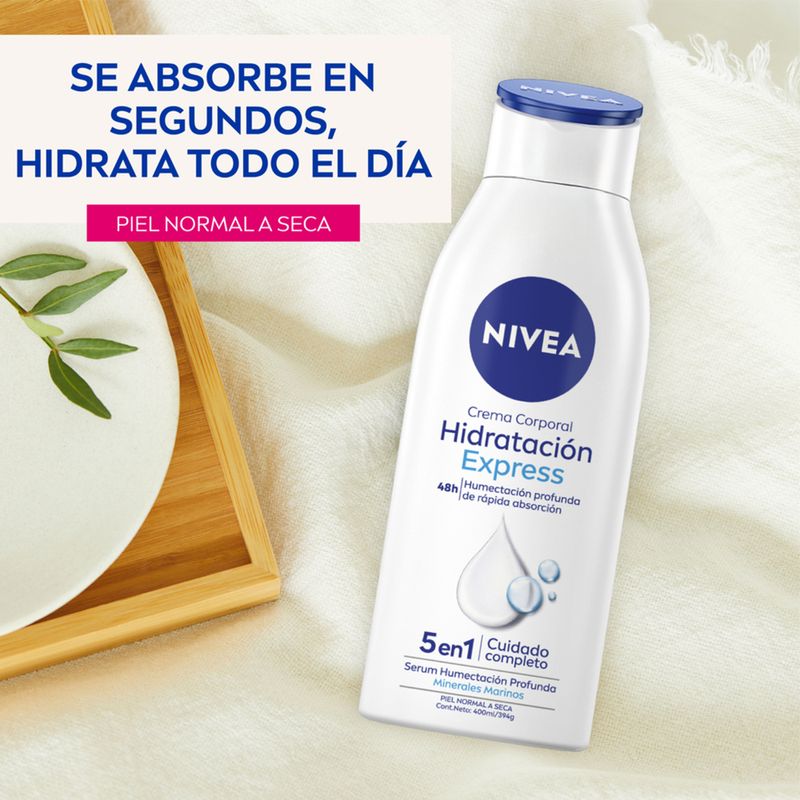 Crema corporal NIVEA Hidratación Express Humectación profunda Piel normal a  seca x 400 ml