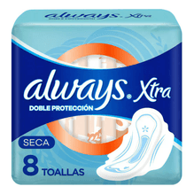 Always Xtra Doble Protección Seca Toallitas Femeninas 8 unidades