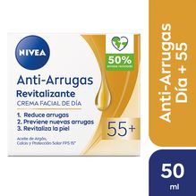 Crema facial revitalizante NIVEA Antiarrugas con Aceite de Argán 55+ x 50 ml