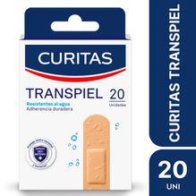 Apósitos adhesivos Curitas Tela Transpiel Resistente al agua 12 Cajas x 20 unidades