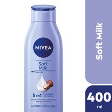 Crema corporal NIVEA Soft Milk 5 en 1 Suavidad y Humectación profunda Piel seca x 400 ml