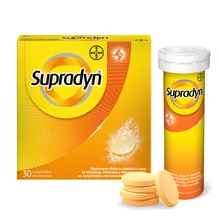 Supradyn Suplemento Dietario Dietético a base de Vitaminas, Minerales y Oligoelementos x 30 Comprimidos Efervescentes Sabor Naranja