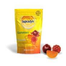 Supradyn Gummies Suplemento Dietario a base de Vitaminas y Coenzima Q10 x 25 Pastillas Masticables Sabor Naranja, Frambuesa y Cereza