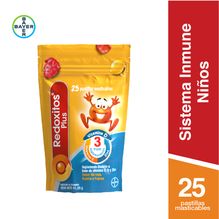 Redoxitos Plus Suplemento Dietario a base de Vitamina C, Vitamina D y Zinc x 25 Pastillas Masticables