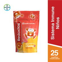 Redoxitos Suplemento Dietario a base de Vitamina C Sabor Frutilla x 25 Pastillas Masticables