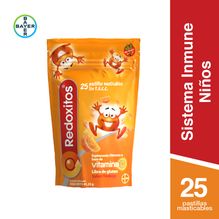 Redoxitos Suplemento Dietario a base de Vitamina C Sabor Naranja x 25 Pastillas Masticables. Libre de gluten.