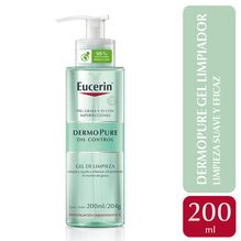 Gel limpiador diario Eucerin DermoPURE Oil Control Piel grasa y/o Imperfecciones x 200 ml