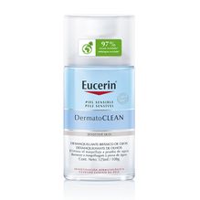 Desmaquillante bifásico de ojos Eucerin DermatoCLEAN con Ácido Hialurónico Piel sensible x 125 ml
