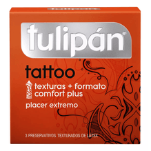 Preservativos Tulipán Tattoo 12 Cajitas De 3 Unidades